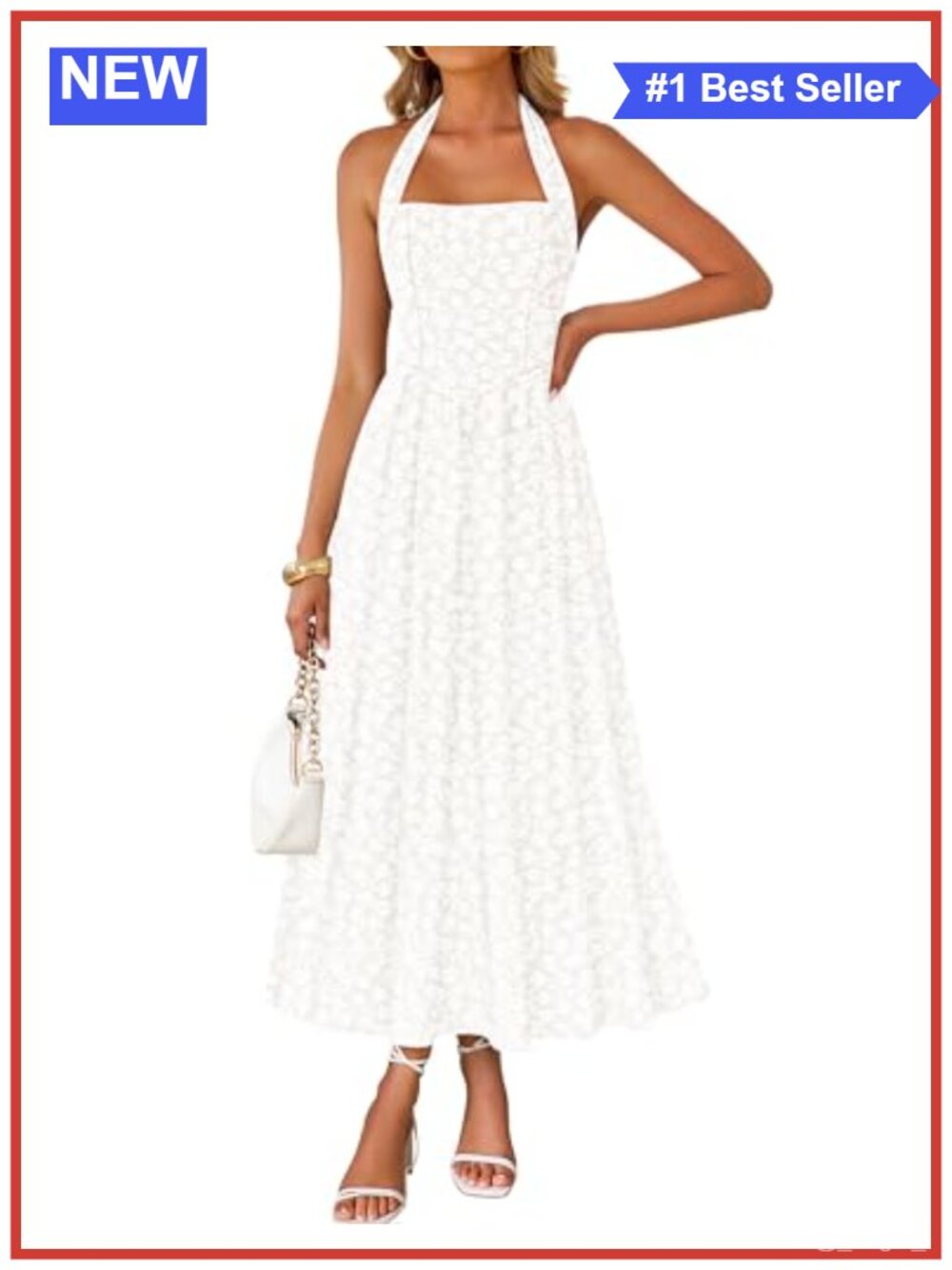 ZESICA Sleeveless Floral Halter Maxi Dress Wedding Guest Cocktail